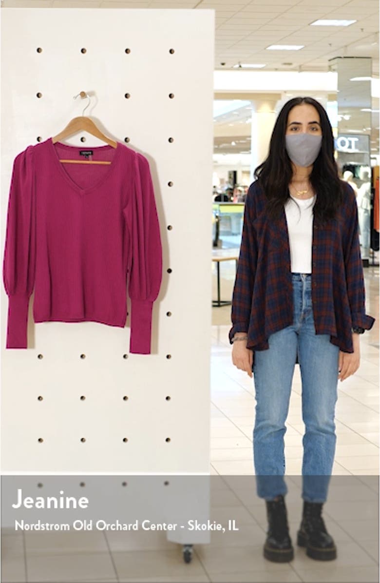 Blouson Sleeve Textured Sweater, sales video thumbnail