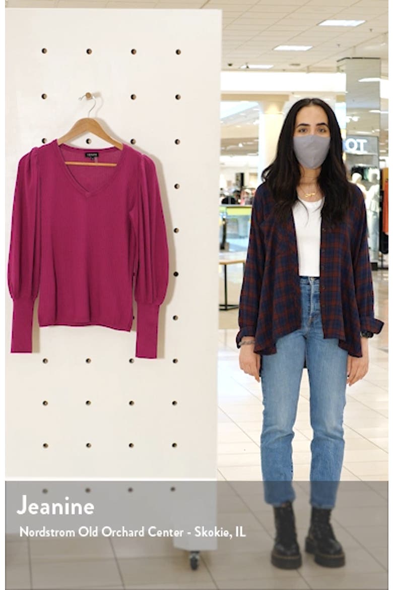 Blouson Sleeve Textured Sweater video