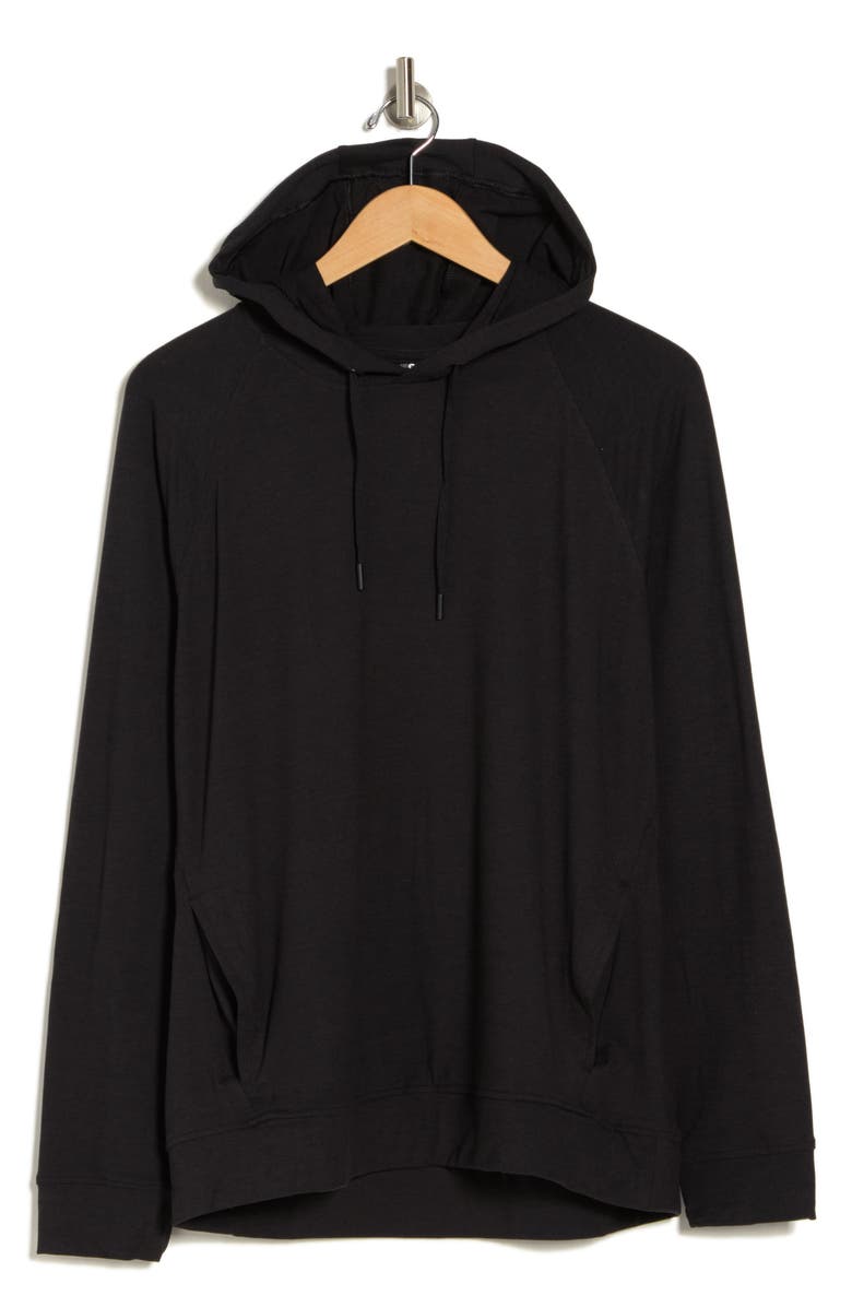 90 DEGREE BY REFLEX Heathered Raglan Pullover Hoodie, Alternate, color, Htr.black