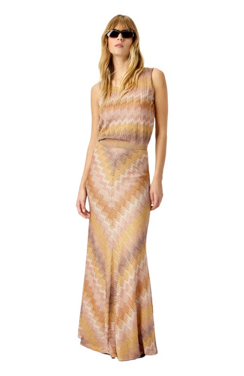 Missoni Long Skirt In Viscose Lamé Snake Motif in Gold Multicoloured at Nordstrom, Size 42