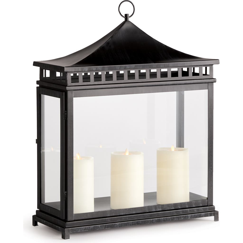Napa Home & Garden Kito Outdoor Rectangular Lantern Candle Holder In Black