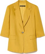 Marina Rinaldi Abadel One Button Linen Blazer
