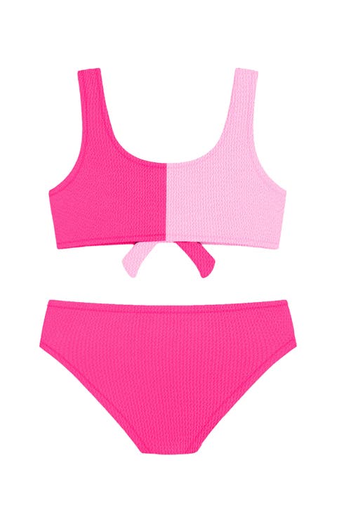 Crinkle Tie Two Piece Swimsuit