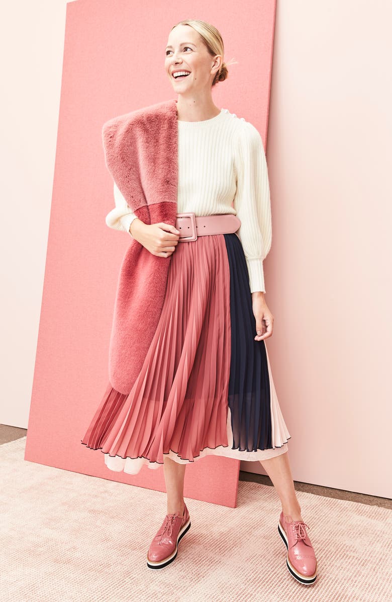 Halogen<sup>®</sup> x Atlantic-Pacific Colorblock Faux Fur Stole, Alternate, color,