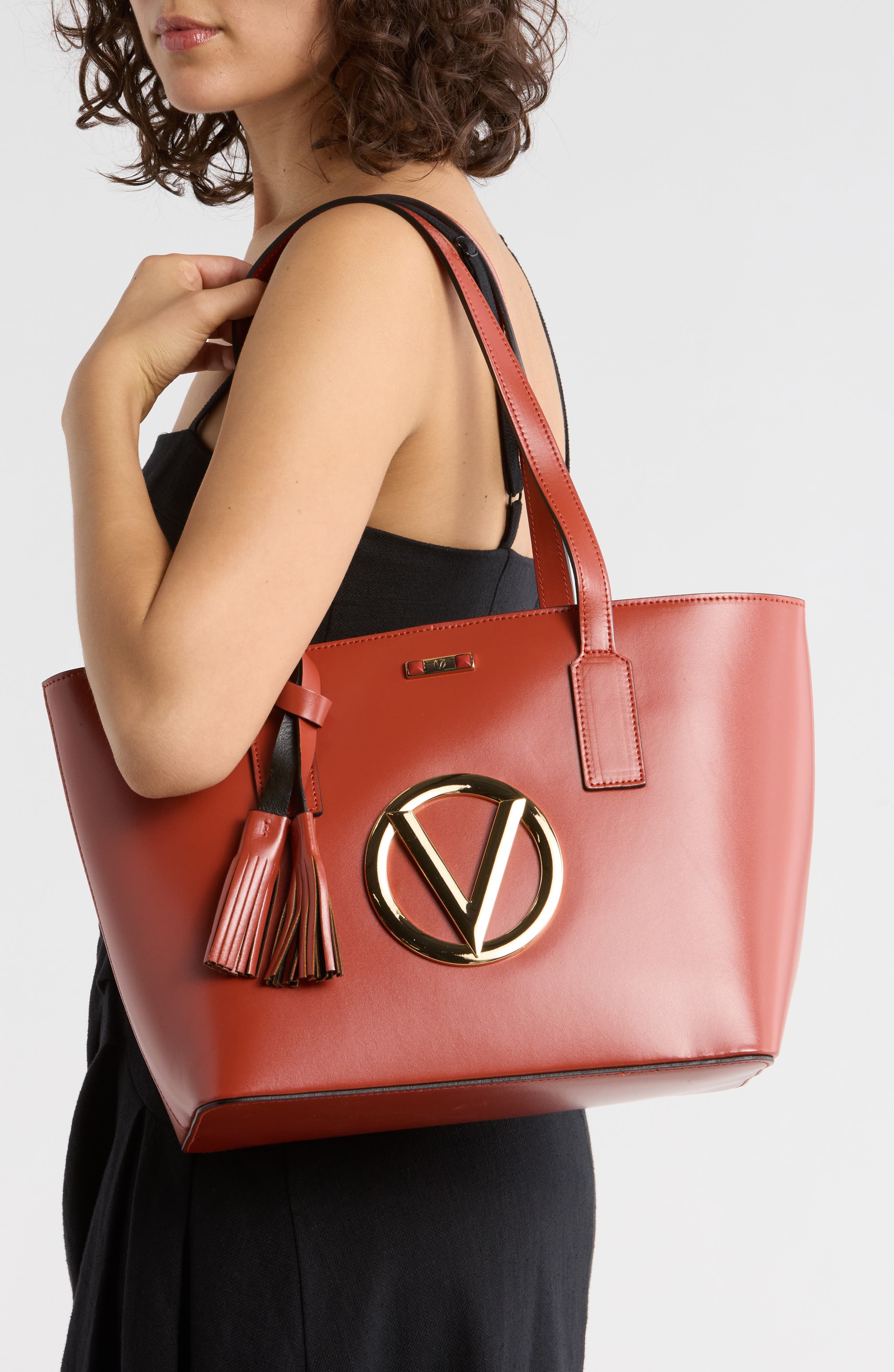 VALENTINO BY MARIO VALENTINO Prince Foreer Leather Tote Bag, Alternate, color, Rust