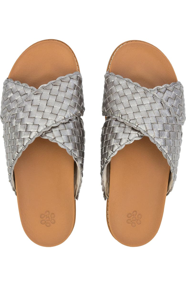 The Sak Penelope Leather Woven Slip On Sandal, Main, color, Pyrite Woven