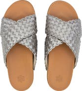 The Sak Penelope Leather Woven Slip On Sandal