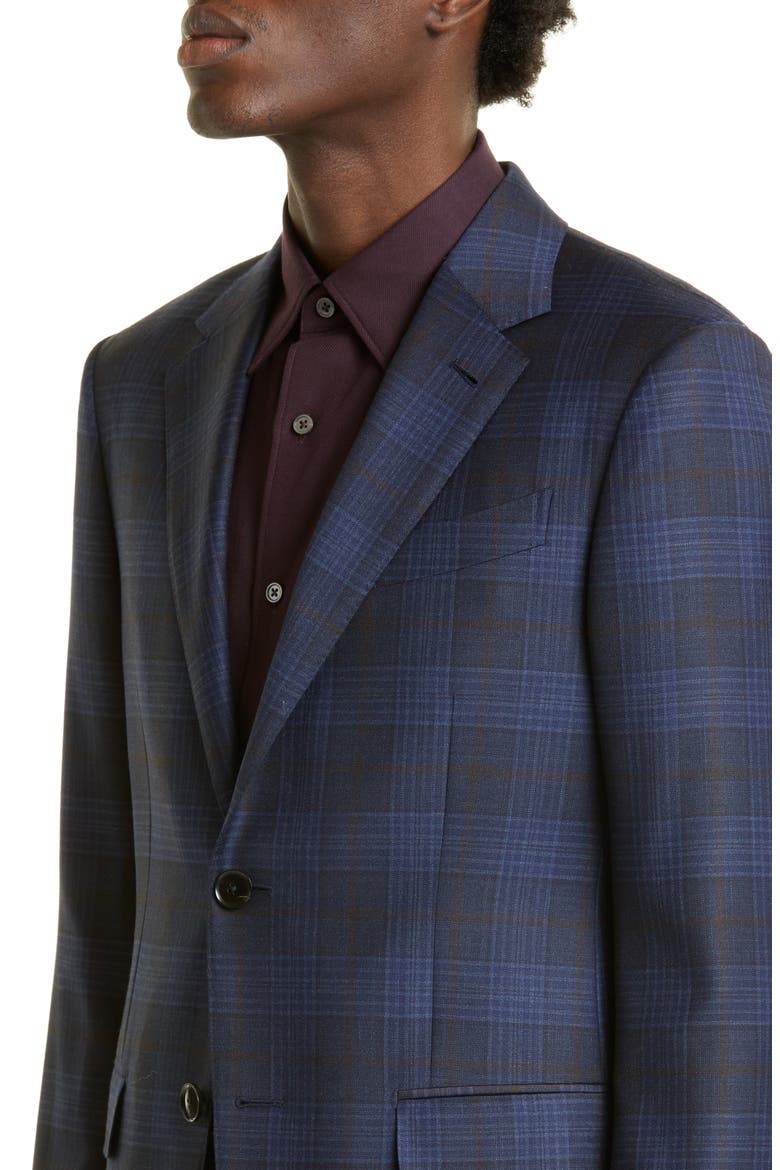 Milano Easy Plaid Wool Sport Coat, Alternate, color, NAVY