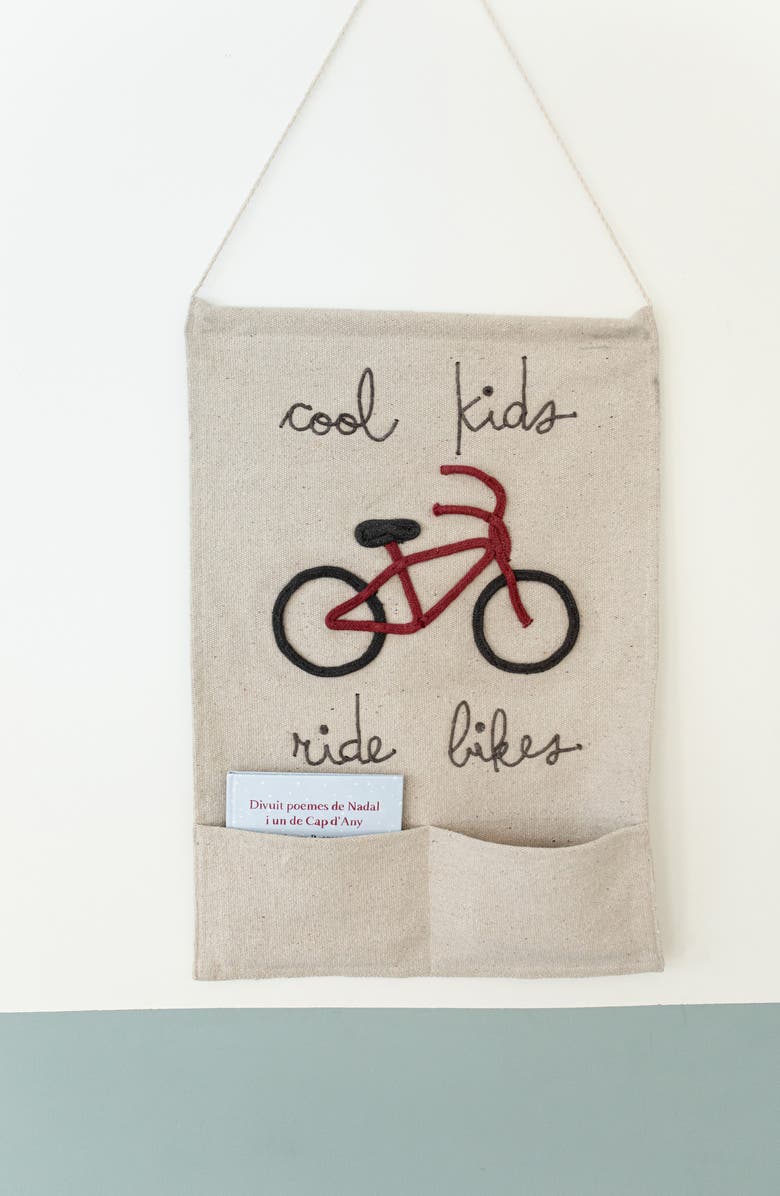 Lorena Canals Cool Kids Pocket Canvas Wall Hanging, Alternate, color, Natural Dark Grey Dark Red