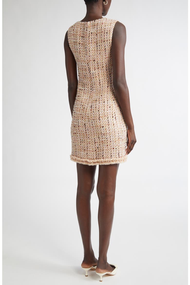 Betty Fringe Trim Metallic Tweed Sheath Dress, Alternate, color, POWER ROSE/ ACORN MULTI