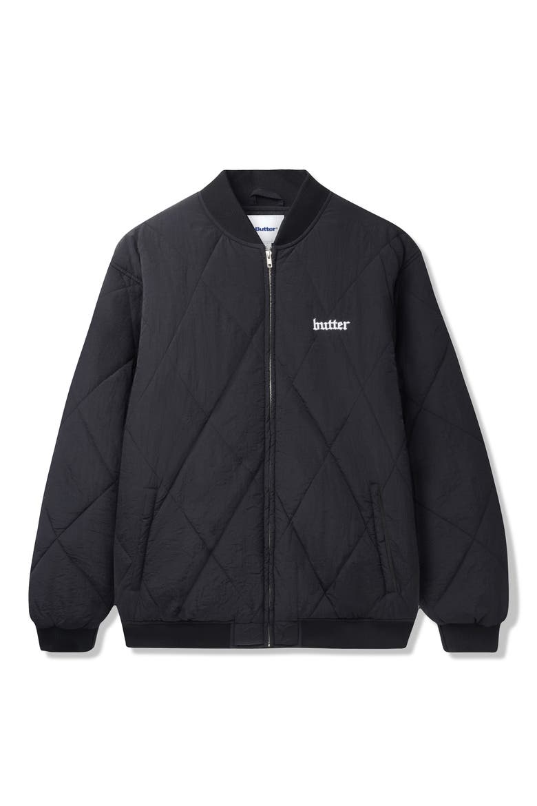 Frenzy Quilted Bomber Jacket, Main, color, BLACK