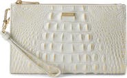 Brahmin Daisy Croc Embossed Leather Wristlet