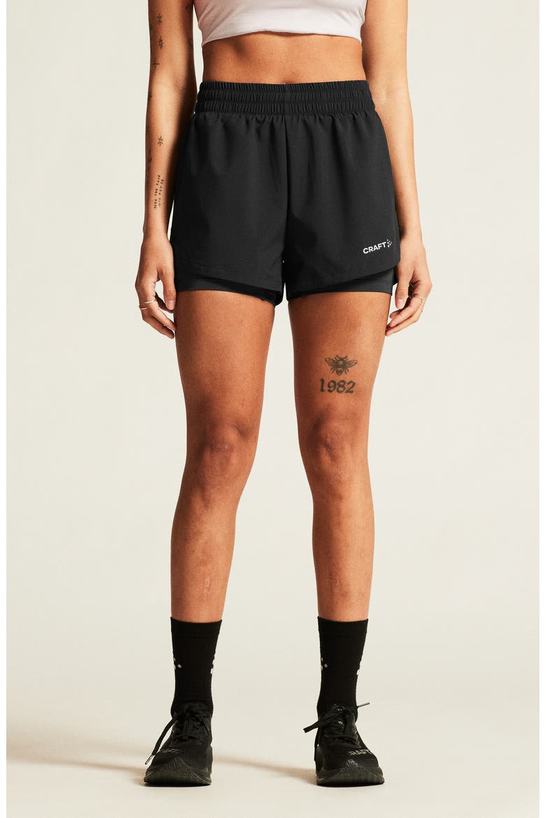 ADV Essence 2-in-1 Training Shorts, Main, color, BLACK