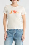 Hi Res Cat Holding Hearts Cotton Graphic T-Shirt