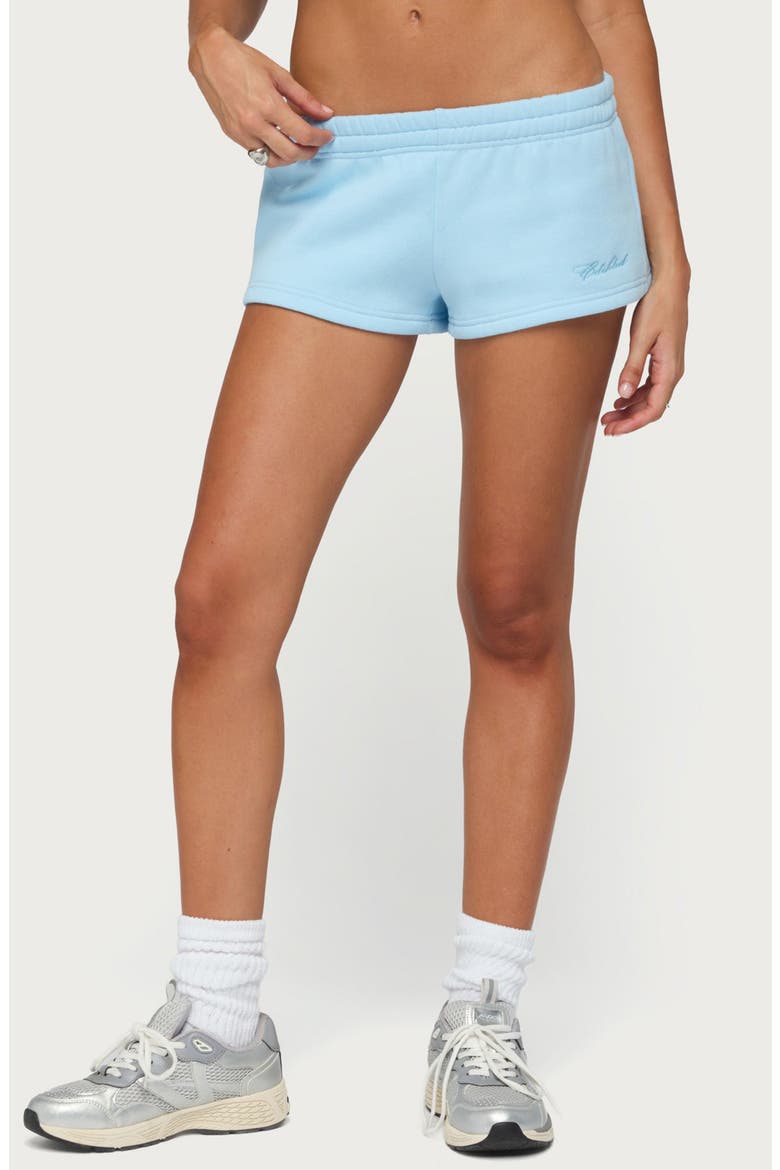 Basic Girl Low Rise Cotton Blend Sweat Shorts, Alternate, color, LIGHT-BLUE