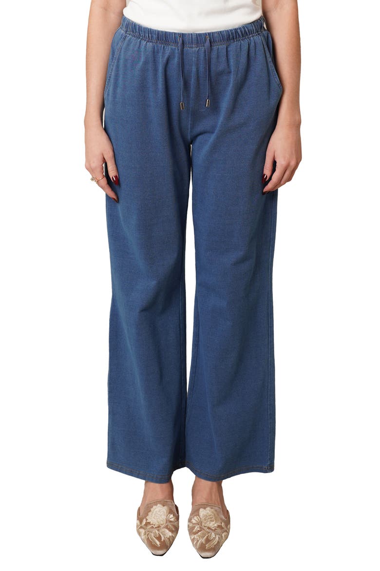 Drawstring Wide Leg Pants, Main, color, MEDIUM WASH