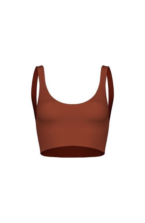 Noodyskin Seamless Body Smooth Scoop Neck Top In Brown