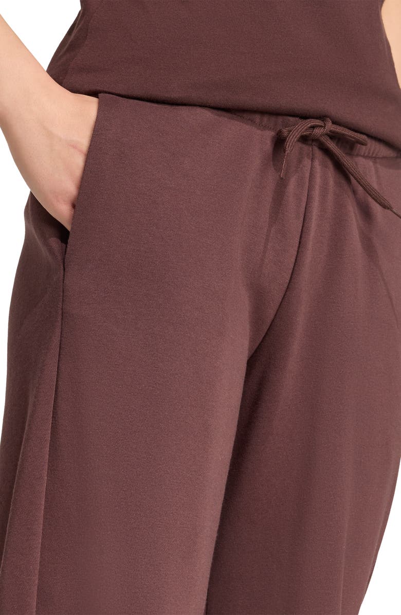 adidas Fleece Sweatpants, Alternate, color, Shadow Brown/ White
