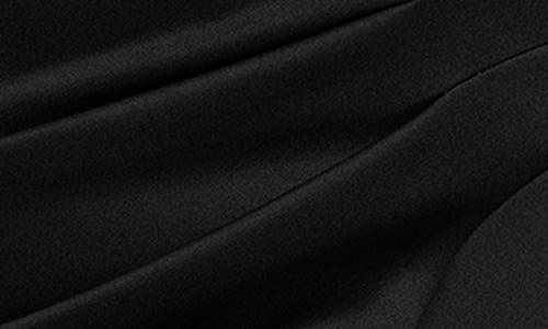 Xscape Evenings Asymmetric Neck Scuba Trumpet Gown In Black