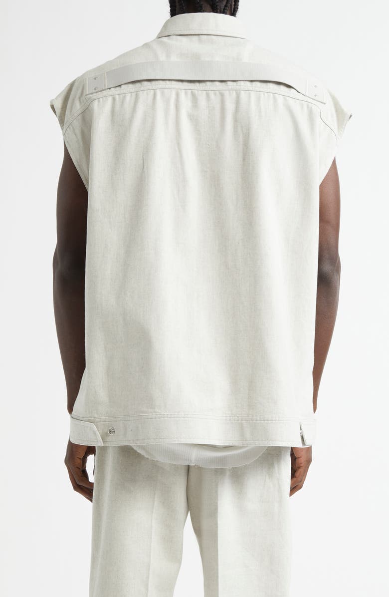 Rick Owens Jumbo Sleeveless Snap-Up Overshirt, Alternate, color, 