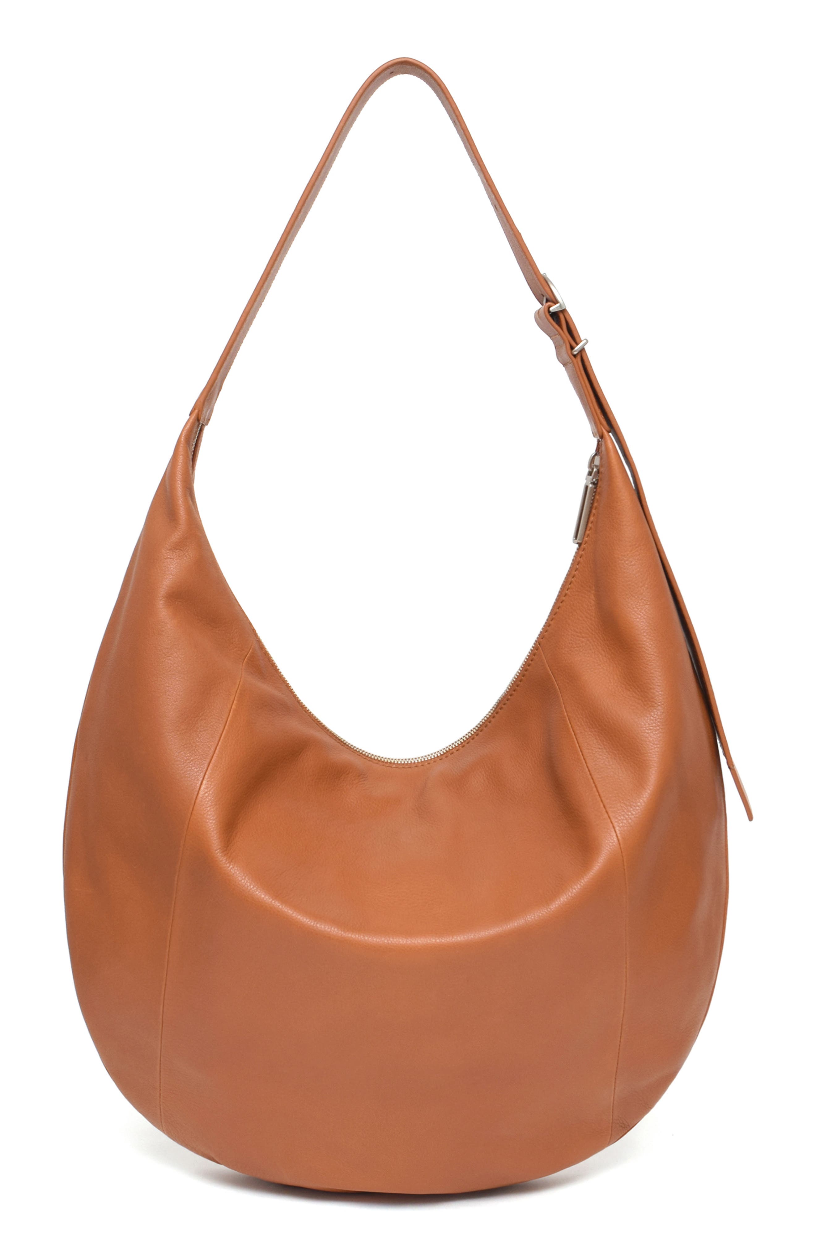 Thacker Oversize Wyatt Leather Hobo Bag, Alternate, color, Cognac