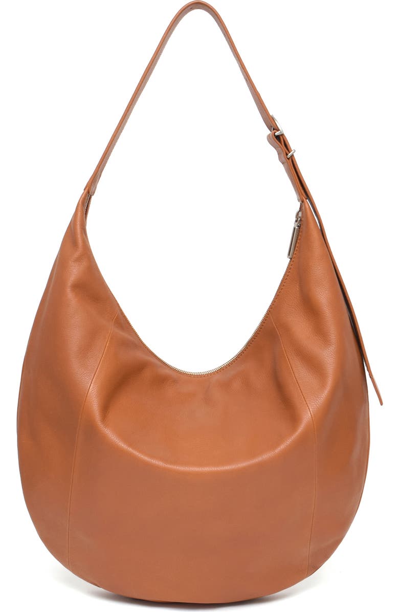 Thacker Oversize Wyatt Leather Hobo Bag, Alternate, color, Cognac