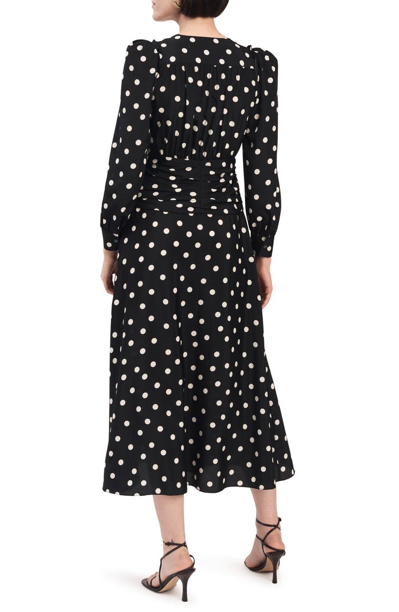 Derek Lam 10 Crosby Valentina Polka Dot Long Sleeve Midi Dress, Alternate, color, 