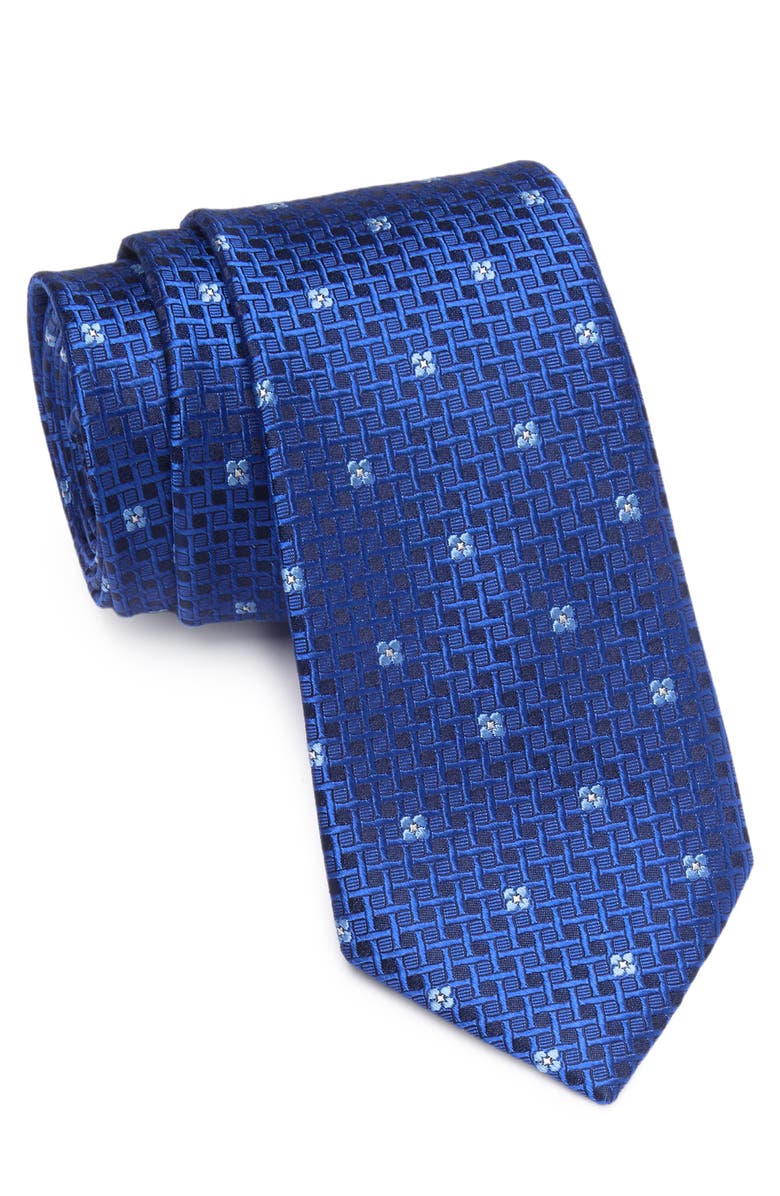 Ted Baker London Basketweave Floral Silk Tie, Main, color, 