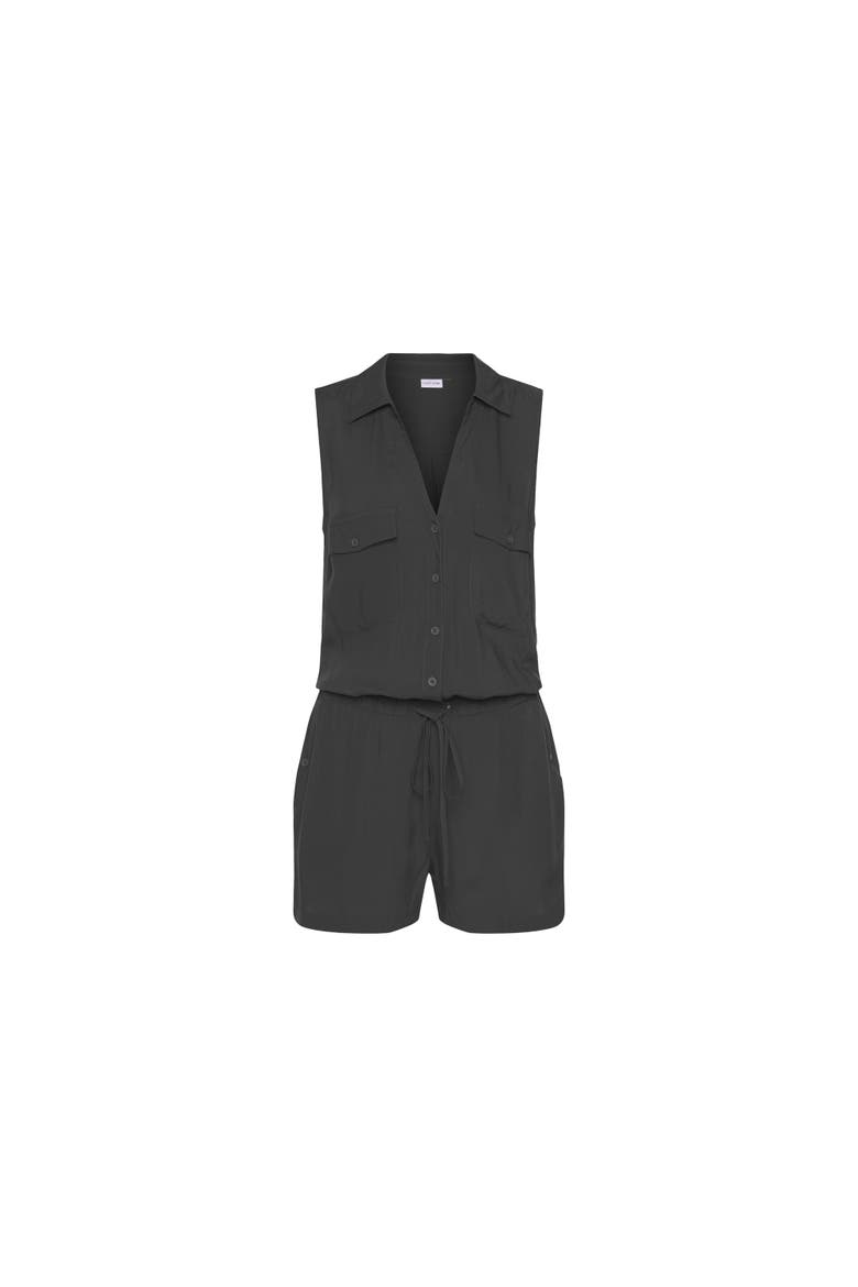 Sleeveless Drawstring Romper, Alternate, color, Black