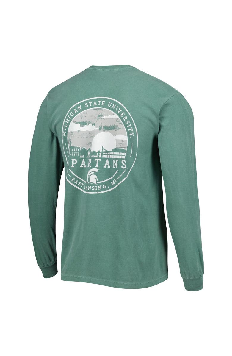 IMAGE ONE Men's Green Michigan State Spartans Circle Campus Scene Long Sleeve T-Shirt, Alternate, color, Green