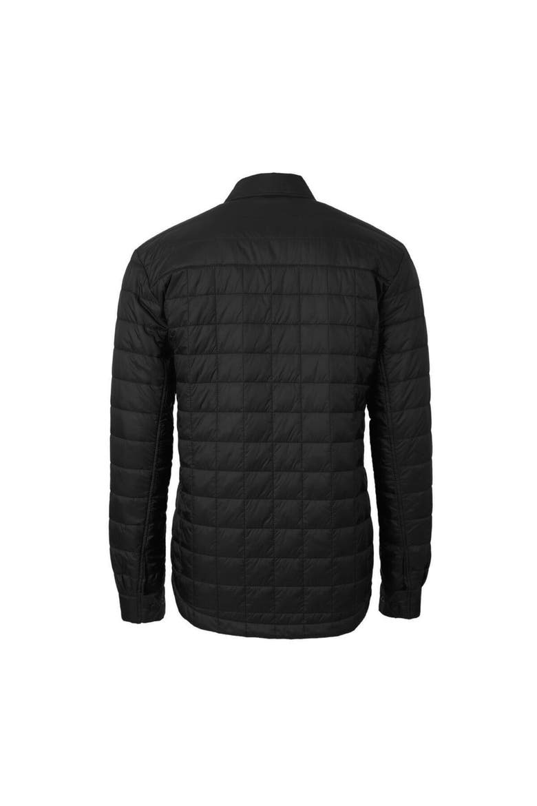 Men's Cutter & Buck Black Detroit Lions Throwback Logo Rainier PrimaLoft Eco Insulated Quilted Button-Up Shacket, Alternate, color, Black