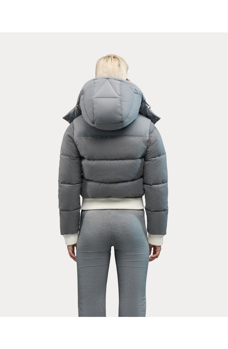 Alpenhaus Pariset Cropped Puffer Bomber with Detachable Sleeves, Alternate, color, Fog Grey