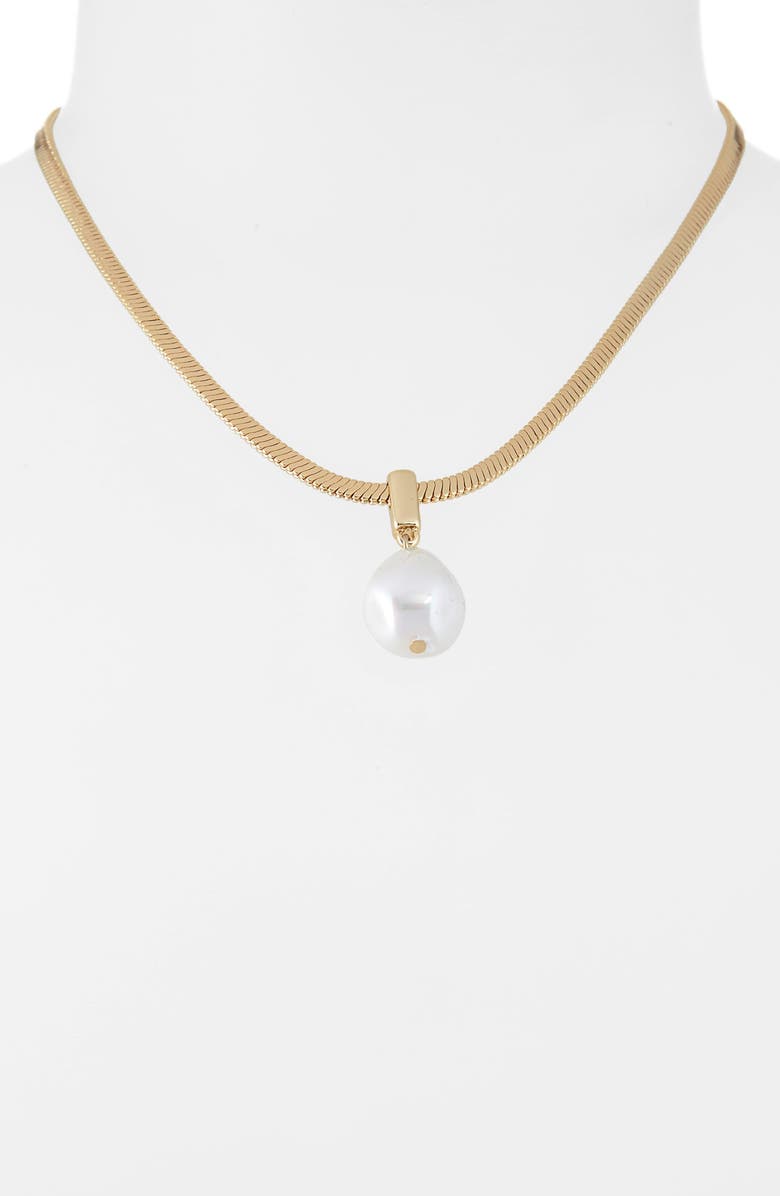 Nordstrom Luminescent Imitation Pearl Pendant Necklace, Alternate, color,