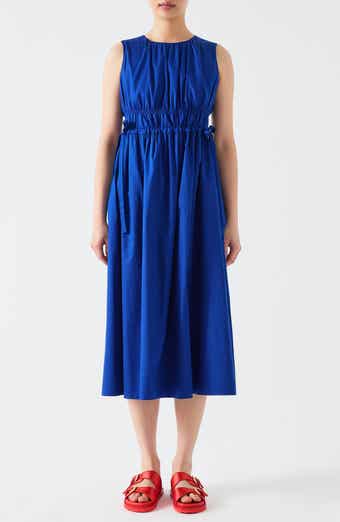 LK Bennett Lea Sleeveless Tie Waist Cotton Midi Dress
