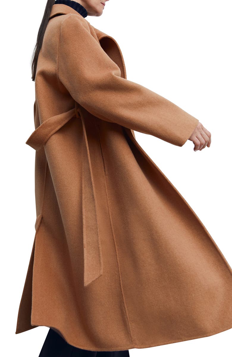 MANGO Belted Wool Blend Coat, Alternate, color,