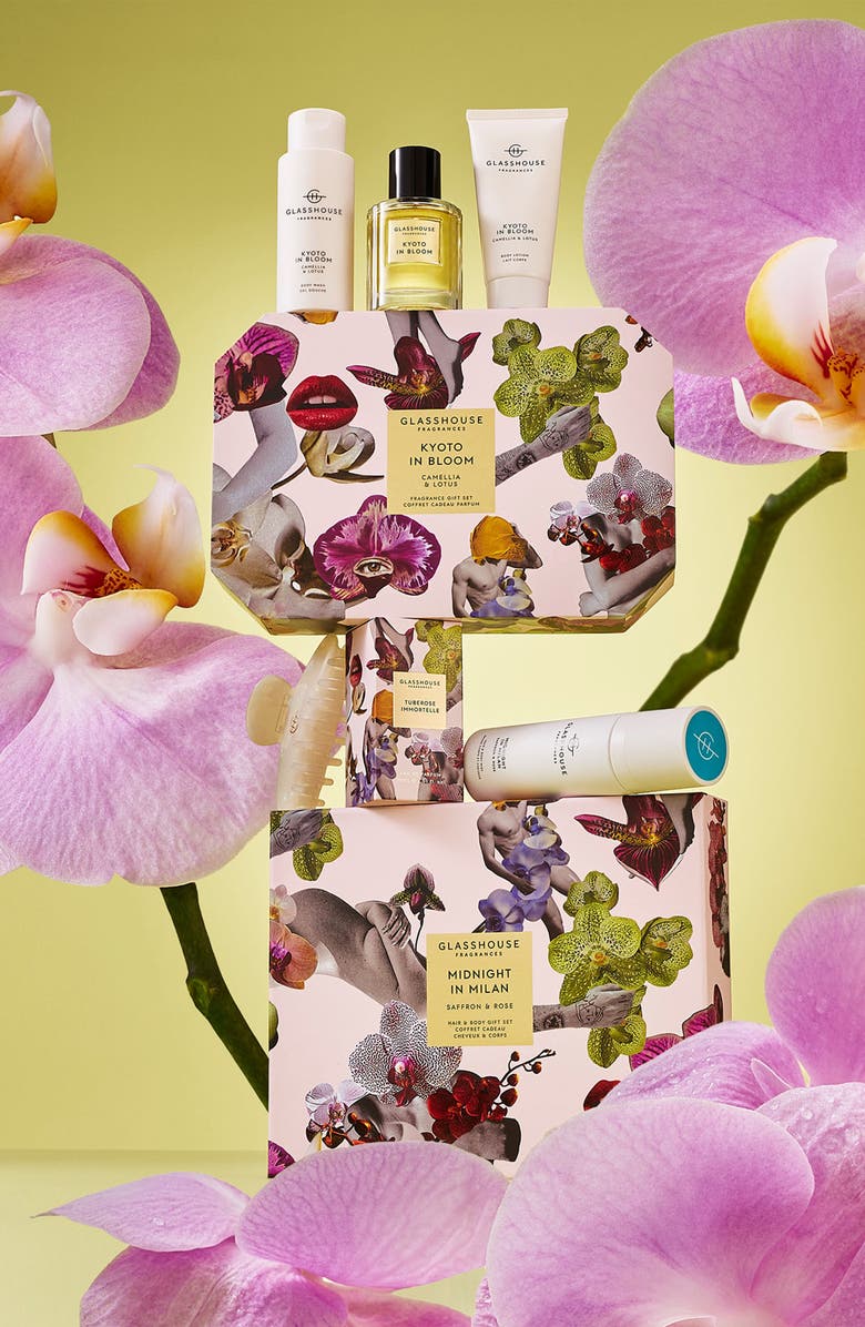 Glasshouse Fragrances Midnight in Milan Hair & Body 3-Piece Gift Set $49 Value, Alternate, color, Clear