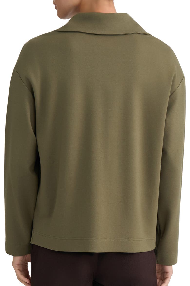 Quarter Zip Long Sleeved Pullover, Alternate, color, JASPER GREEN
