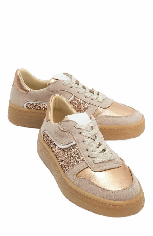 Forever & Always Shoes Felipe Glitter Leather Sneakers in Beige Leather at Nordstrom, Size 8