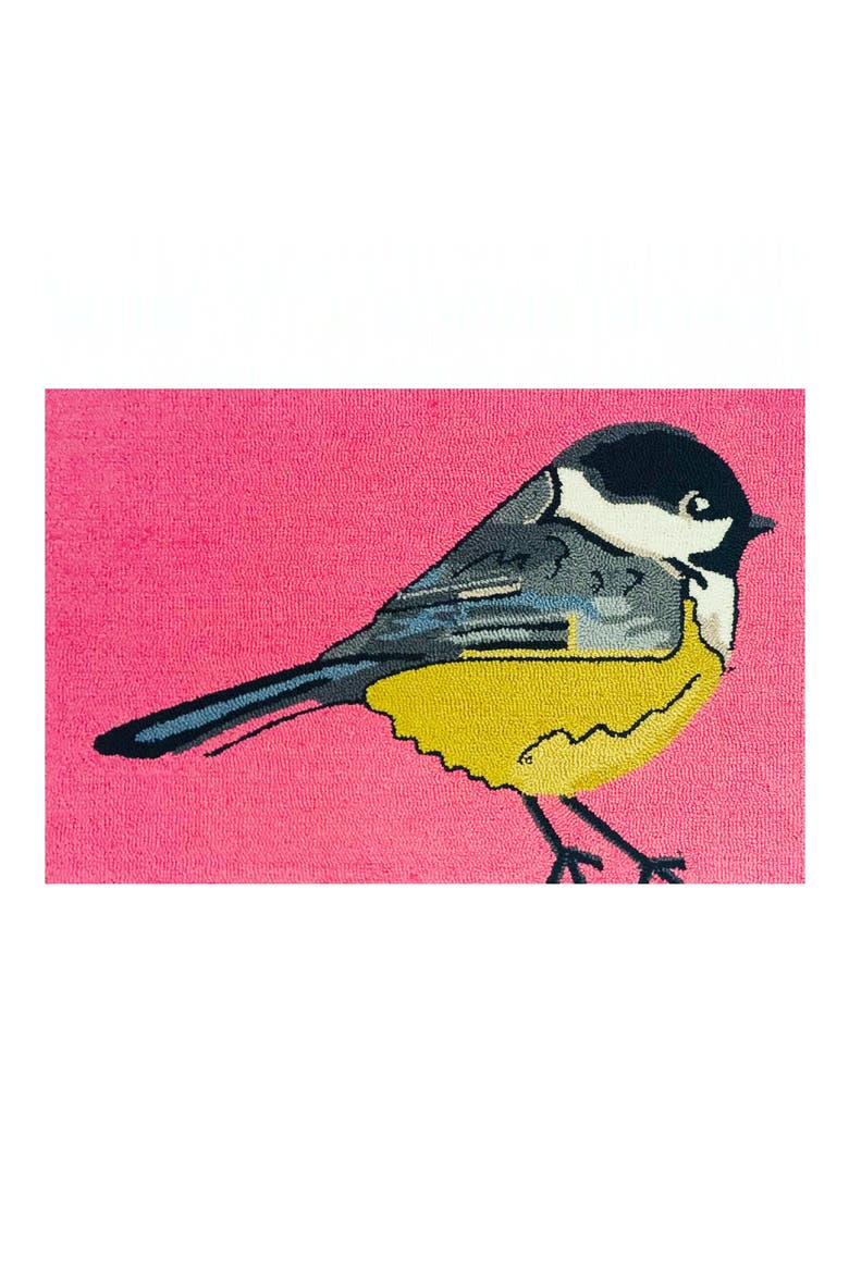 Chickadee Indoor/Outdoor Doormat, Main, color, PINK/ YELLOW