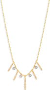 Meira T Diamond Charms Ball Chain Necklace