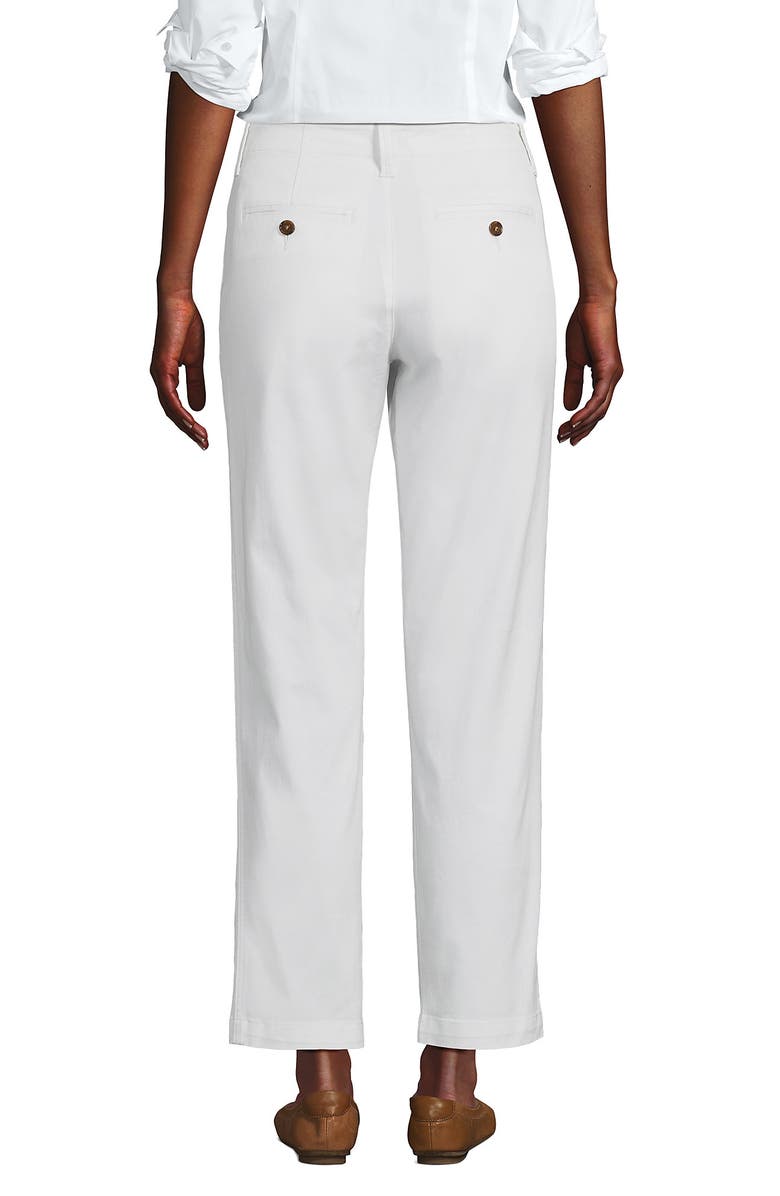 Lands' End Mid Rise Classic Straight Leg Chino Ankle Pants, Alternate, color, White