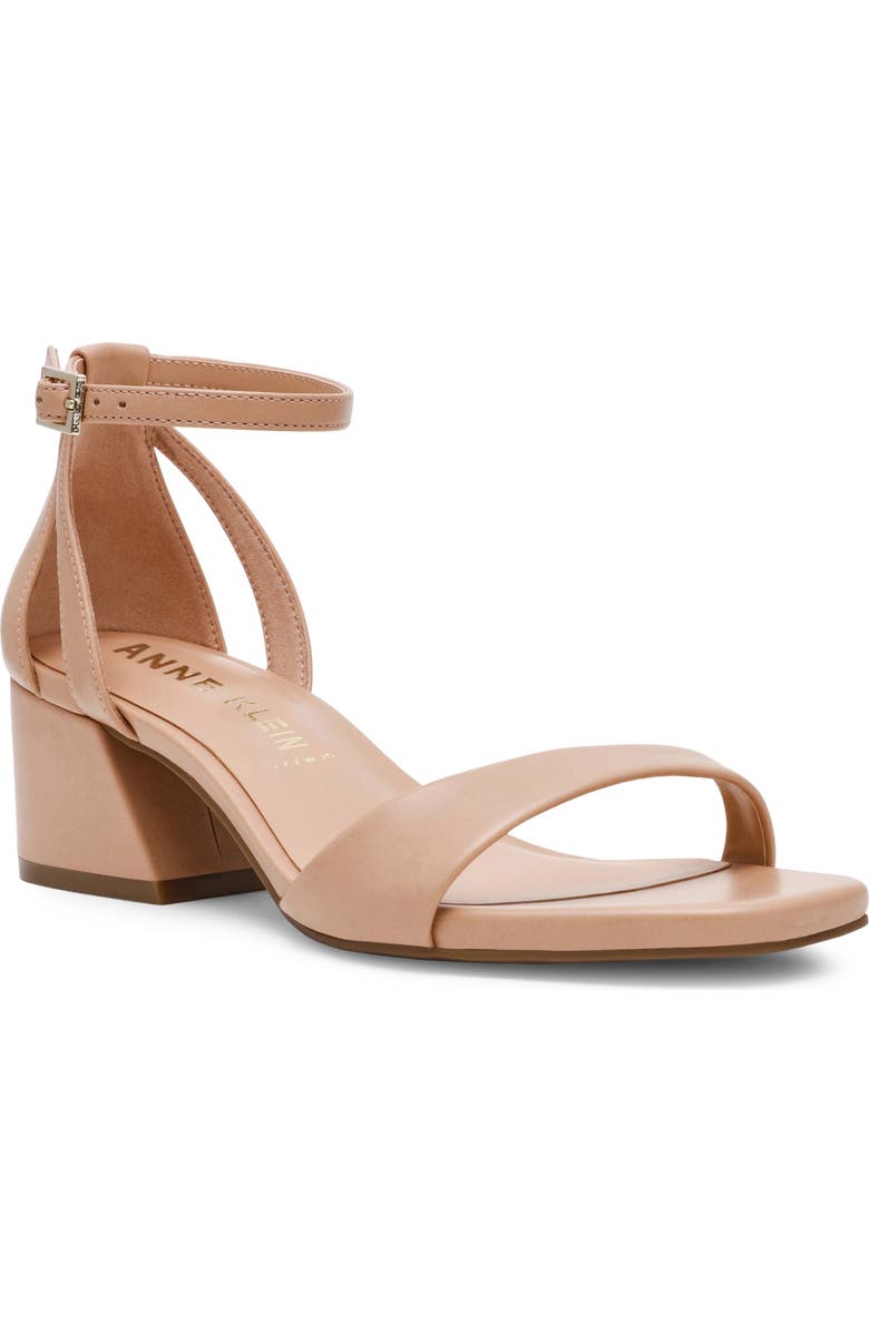 Anne Klein Mia Ankle Strap Sandal, Main, color, Natural Smooth
