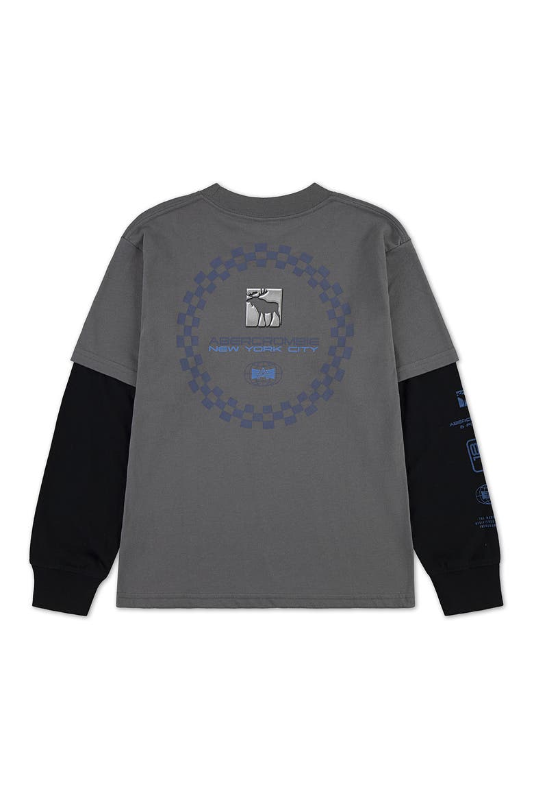 Kids' Racetrack Layered Long Sleeve Graphic T-Shirt, Alternate, color, CASTLEROCK