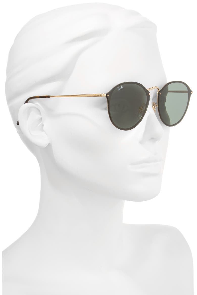 Blaze 59mm Round Sunglasses, Alternate, color, GOLD/ GREEN