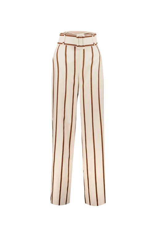 Ivonne Striped Wide-leg Pants In Neutral
