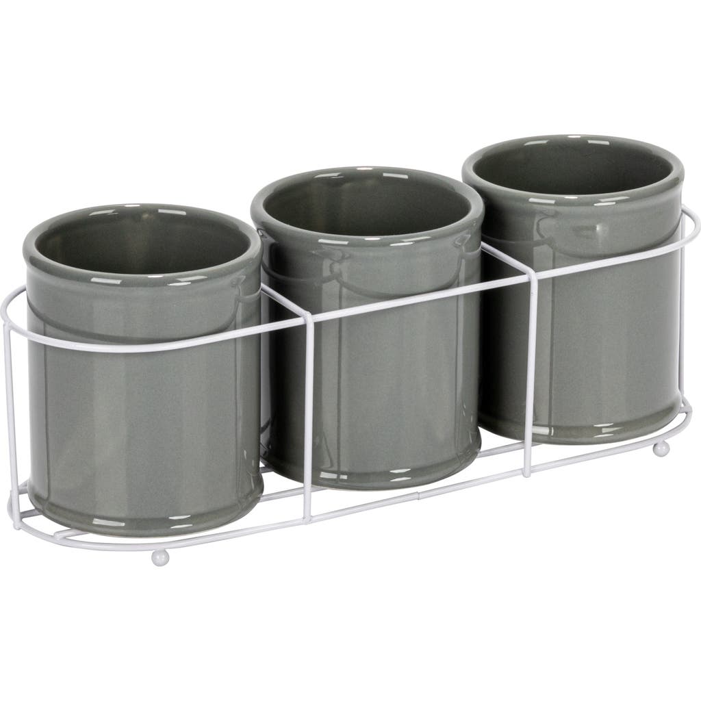 Storied Home Farmhouse Ceramic Crocks In Gray