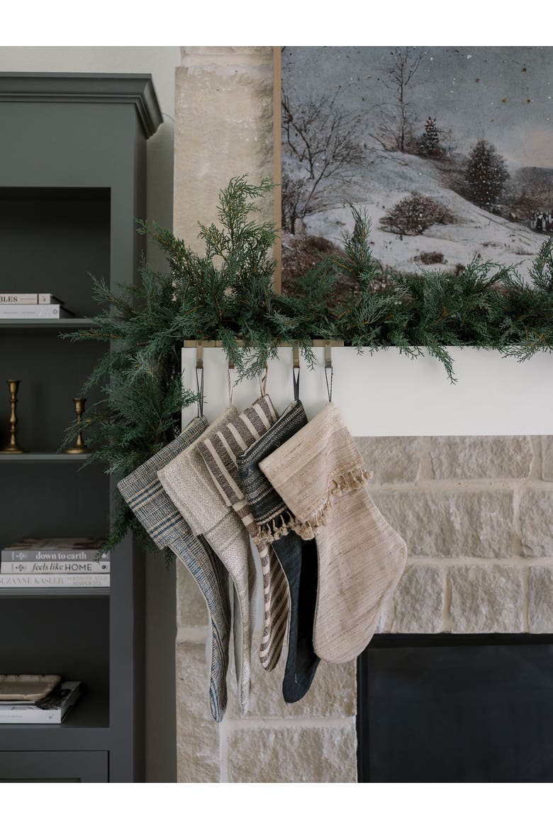 9' Faux Cedar Garland Evergreen, Alternate, color, Green