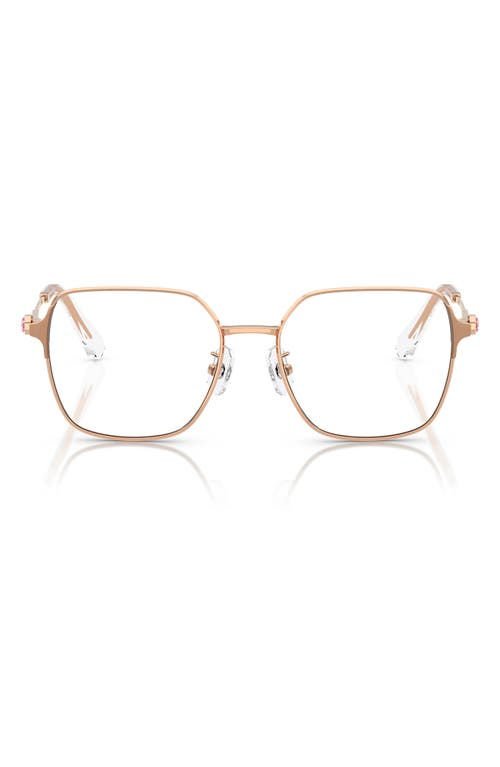Swarovski 53mm Square Optical Glasses In Rose Gold