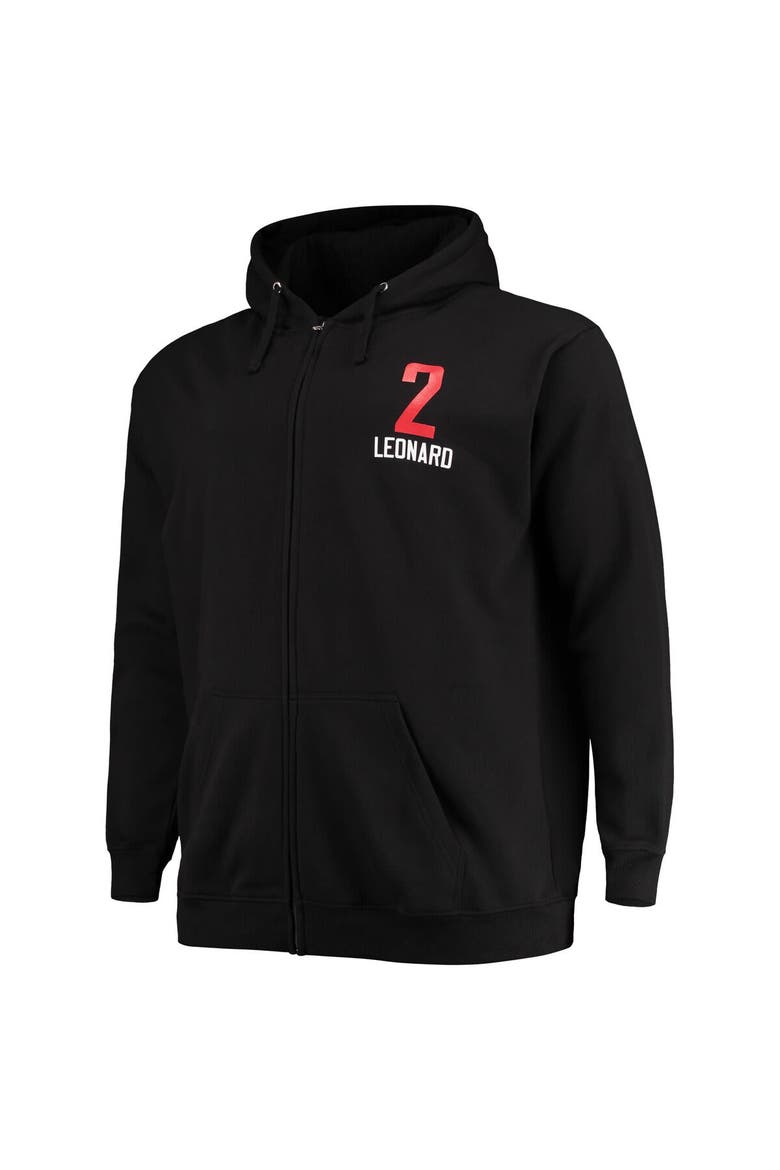 Men's Fanatics Branded Kawhi Leonard Black LA Clippers Big & Tall Player Name & Number Full-Zip Hoodie Jacket, Alternate, color, Black