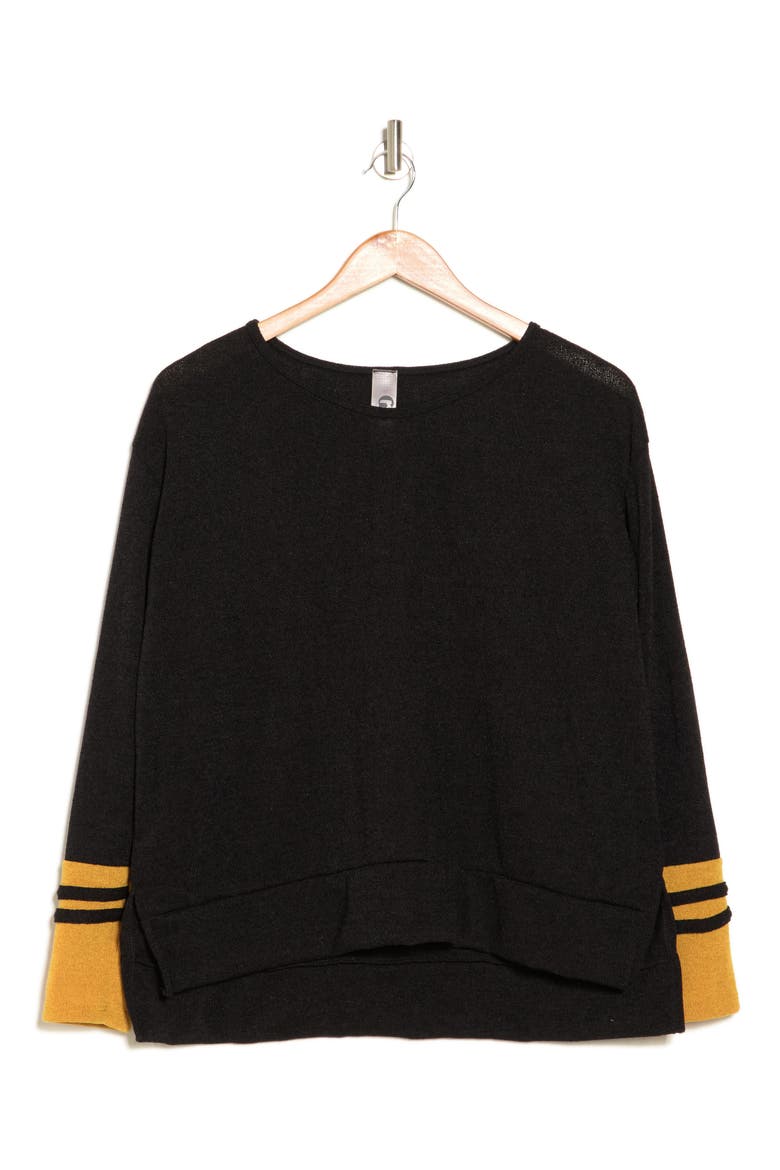 Spring Varsity Sweater, Alternate, color, BLACK